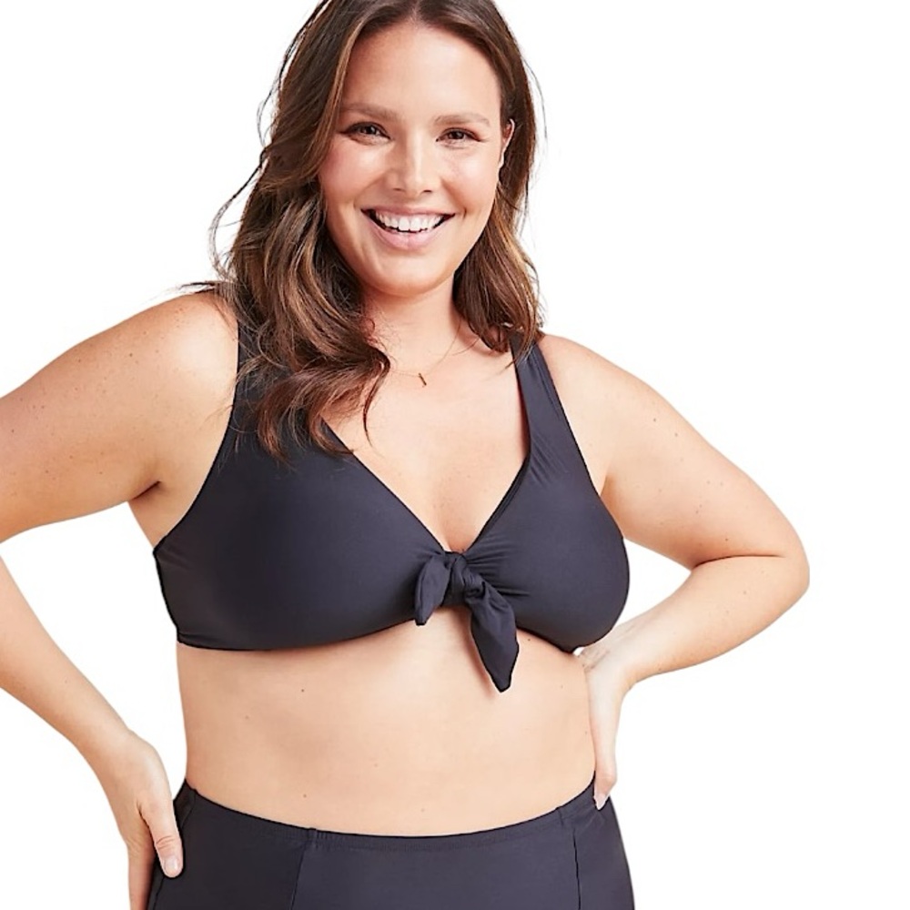 by Anthropologie Plus Size Tie Front Bikini Top size 2X